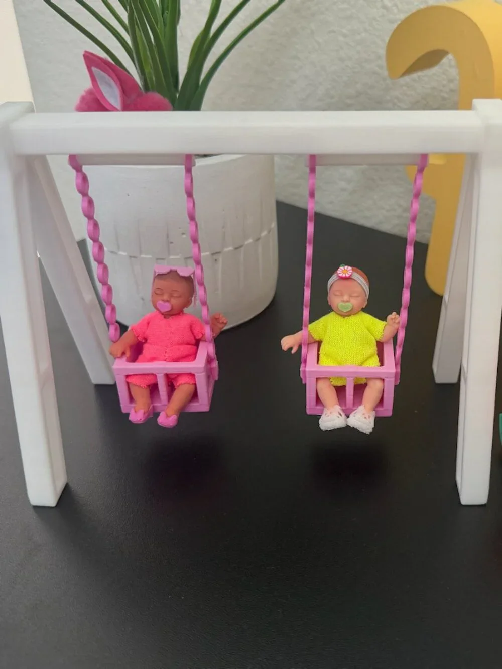 Baby Dolls Double Swing Set | 3D Printed Playground Accessory